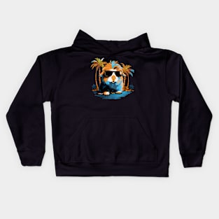 Retro Wave Brown Coronet Guinea Pig Kids Hoodie